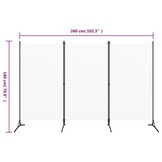 vidaXL Kamerscherm 3 panelen 260x180cm Stof Wit - 40% Korting!