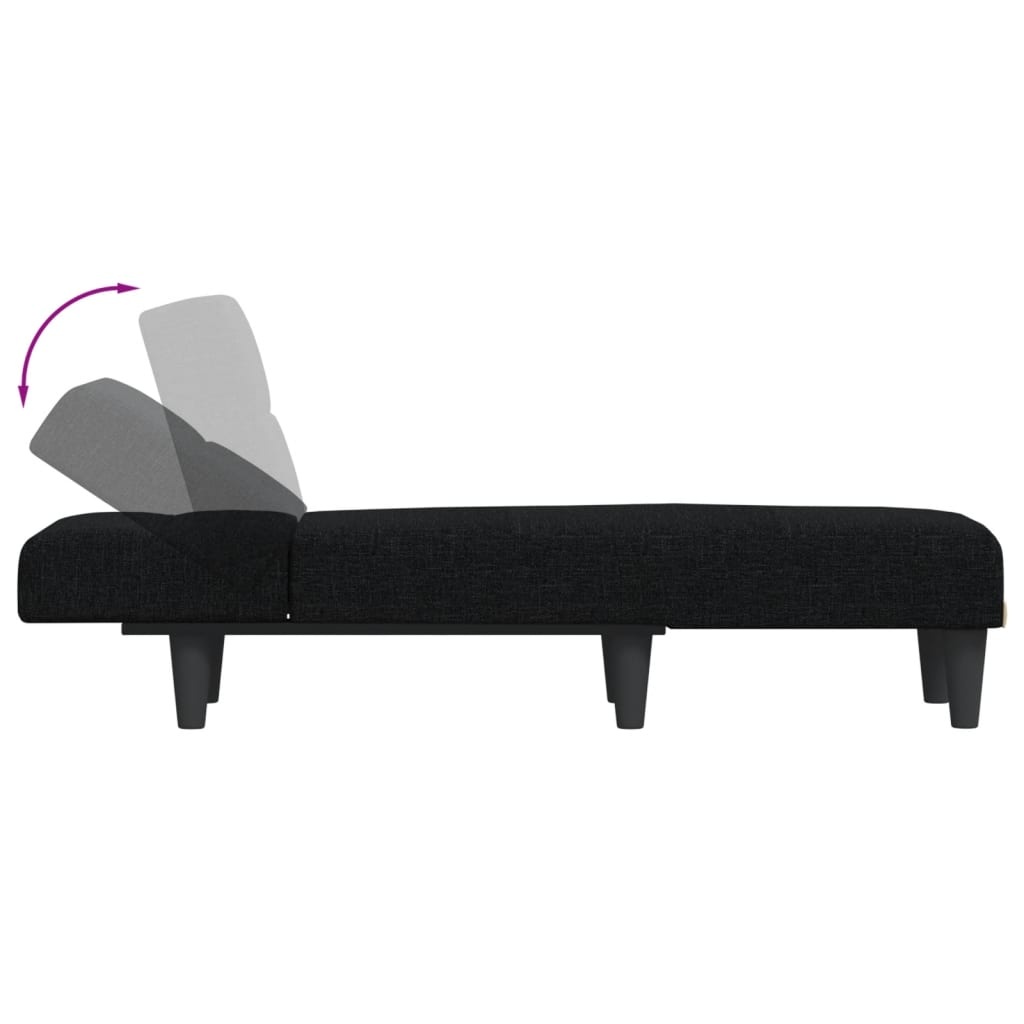 vidaXL Chaise longue zwart - 40% Korting
