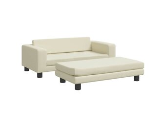 vidaXL Hondenmand met verlengstuk 100x50x30 cm kunstleer crèmekleurig - 55% Korting