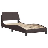 vidaXL Bedframe 90x190cm Stoffen Donkerbruin - 55% Korting!
