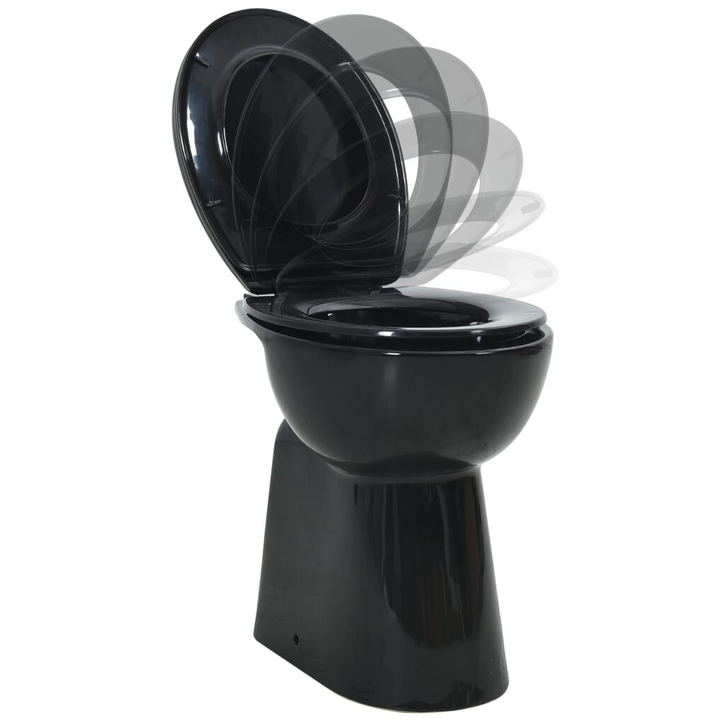 vidaXL Verhoogd Toilet Zwart (7 cm) - Soft-close & Randloos - 40% Korting!