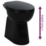 vidaXL Verhoogd Toilet Zwart (7 cm) - Soft-close & Randloos - 40% Korting!