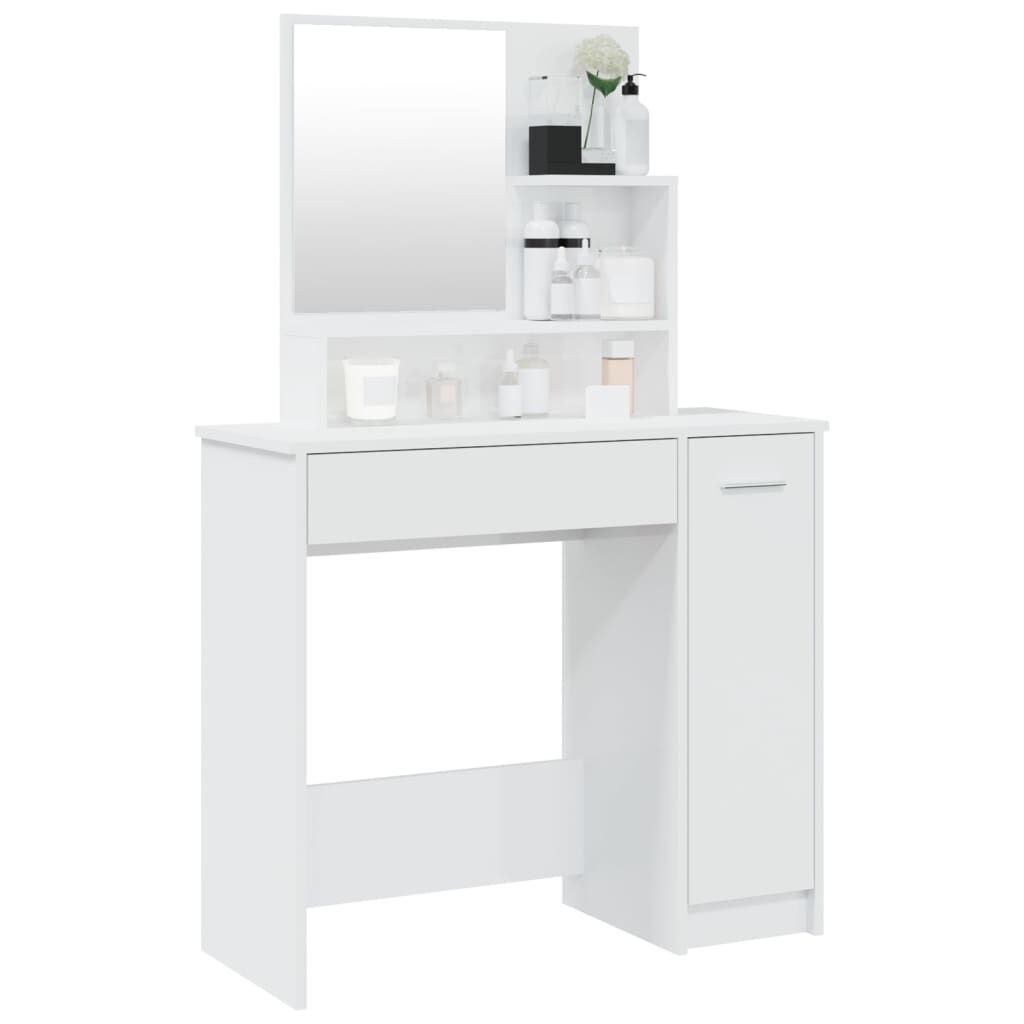 vidaXL Kaptafel met Spiegel - Hoogglans Wit - 35% Korting!