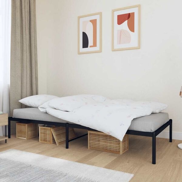 vidaXL Bedframe Zwart 90x200 cm - 60% Korting