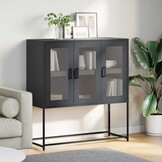 vidaXL Dressoir Zwart Staal - 60% Korting!