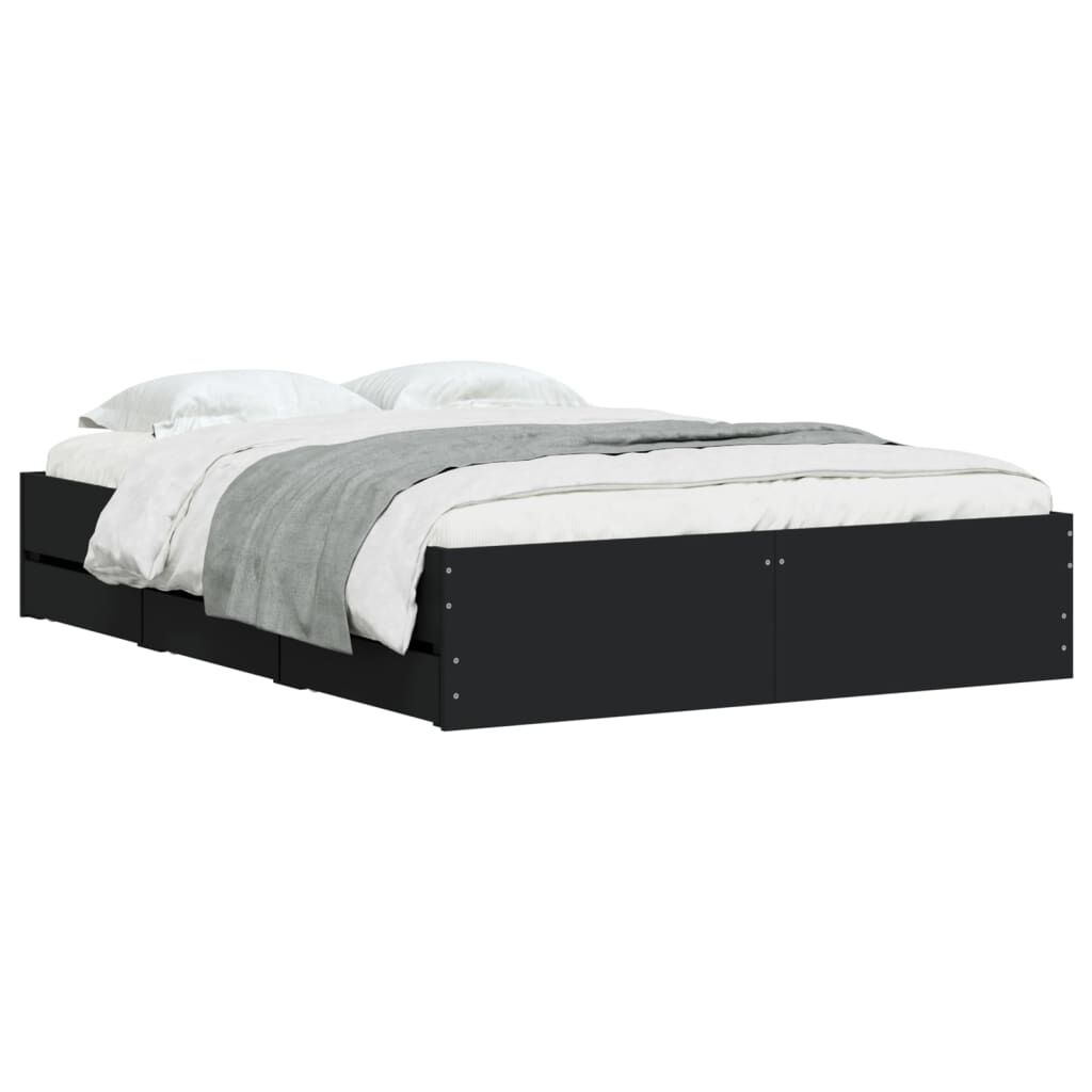 vidaXL Bedframe met lades zwart 120x200 cm - 55% Korting!