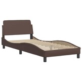 vidaXL Bedframe "Dover" Kunstleer Bruin 80x200 cm - Nu 55% Korting!