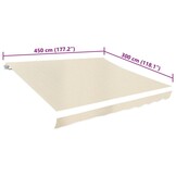 VidaXL Luifeldoek Canvas Crème 450x300 cm - 46% Korting!