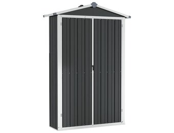 vidaXL Tuinschuur Gedeukt - 60% Korting! 116x45x175 cm Staal Grijs