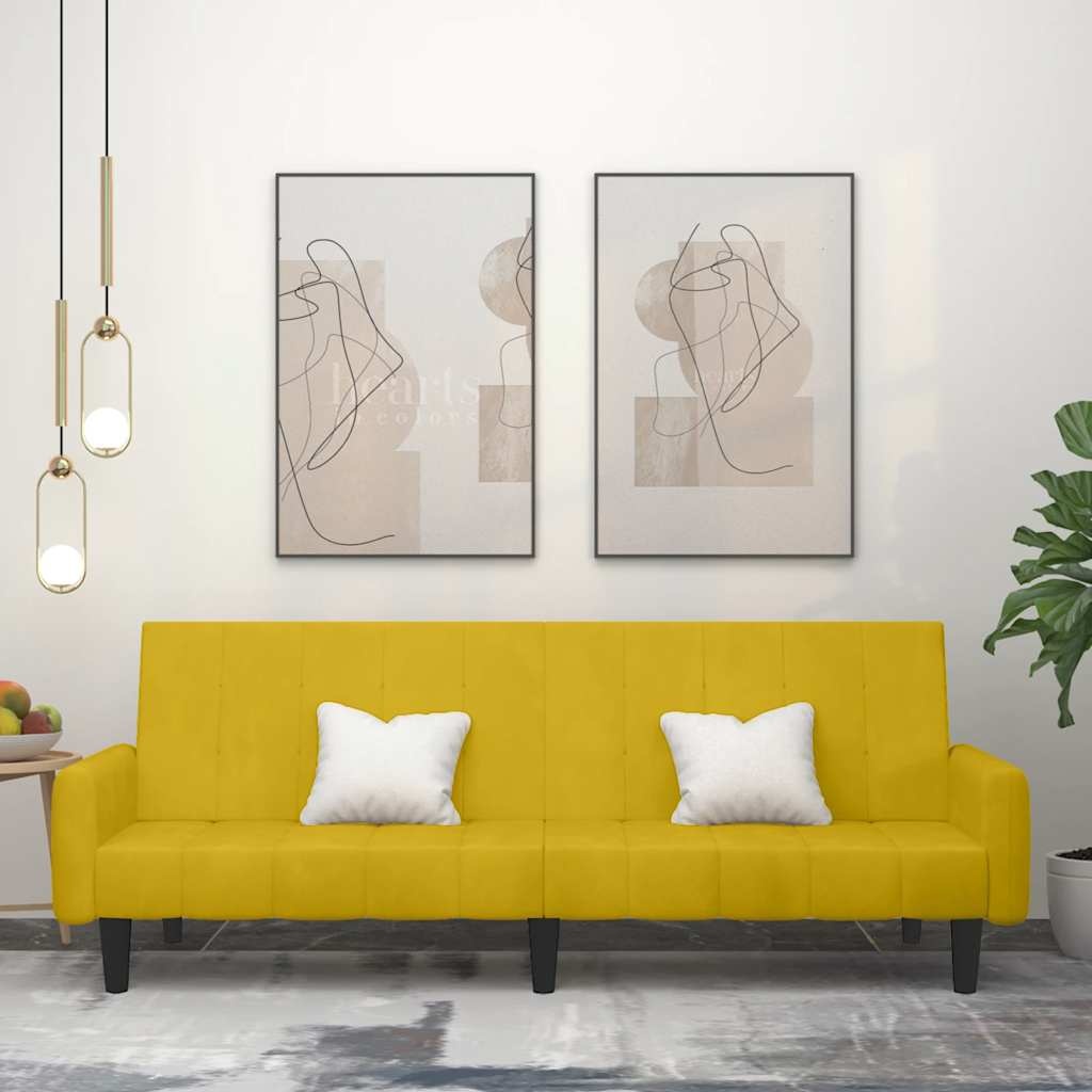 vidaXL Slaapbank Fluweel Geel - 40% Korting!