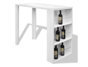 vidaXL Bartafel Wit Hoogglans met Wijnrek - 64% Korting!