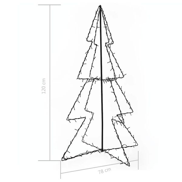 VidaXL Kegelkerstboom 160 LED's, binnen/buiten, 78x120 cm - 70% Korting!