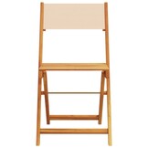 vidaXL Bistrostoelen 2 st. Acaciahout & Stof Beige - Nu 65% Korting!