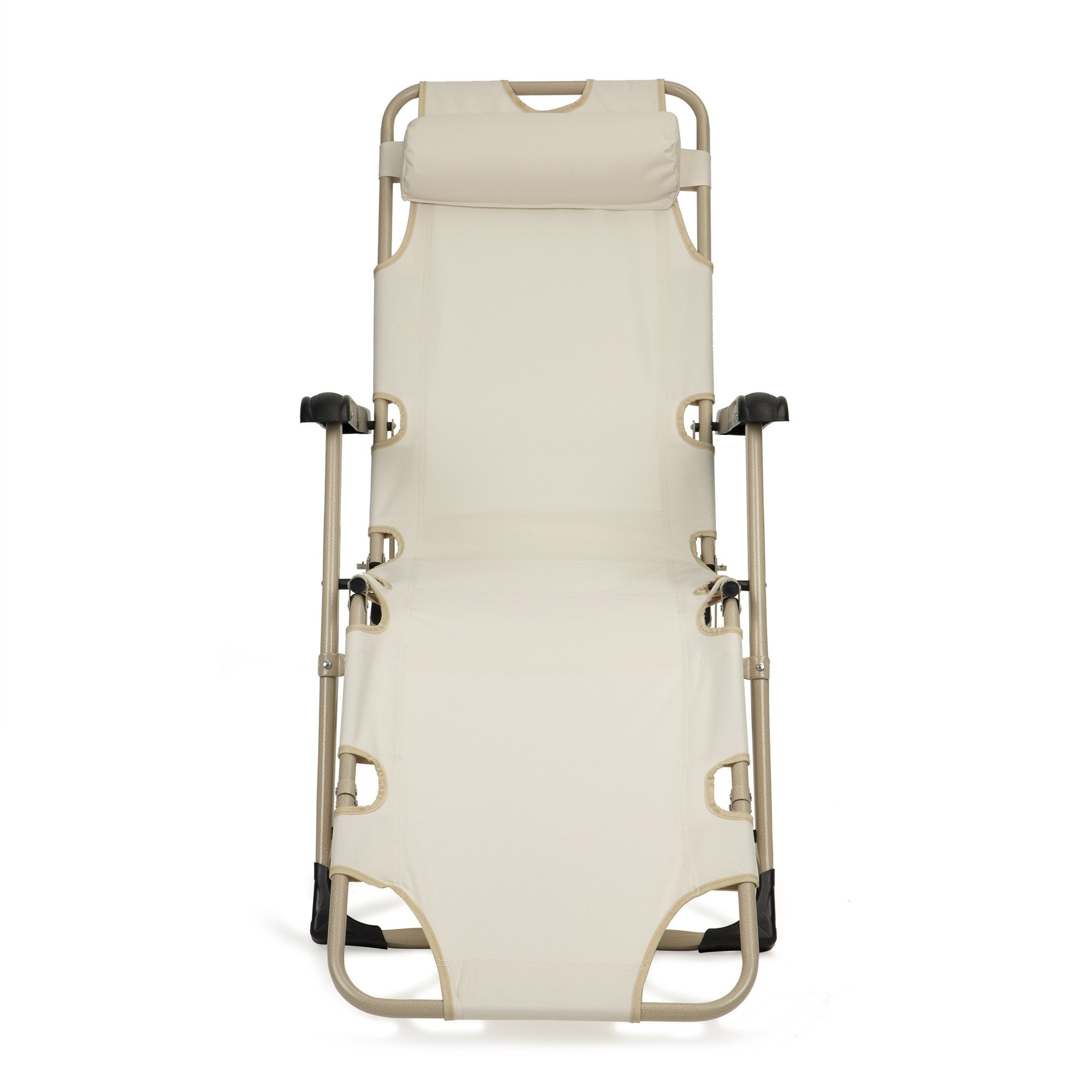 Tuin ligstoel 2in1 beige - 76% korting!