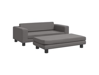 vidaXL Kinderbank met Voetensteun - Kunstleer Grijs (60% Korting)