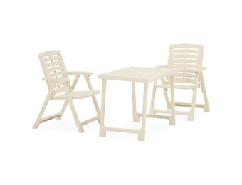 vidaXL 3-delige Bistroset Kunststof Wit - 41% Korting!
