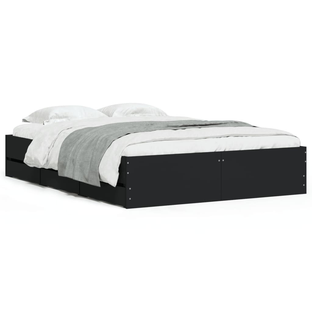 vidaXL Bedframe met Lades - Zwart (55% Korting)