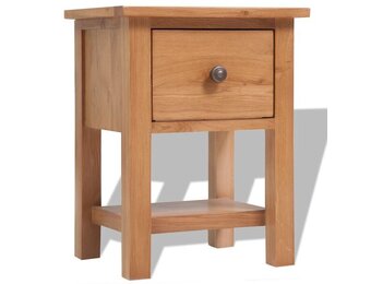 VidaXL Nachtkastje Massief Eikenhout - 60% Korting!