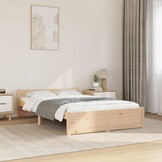 vidaXL Bedframe Massief Hout 120x200 cm - 40% Korting
