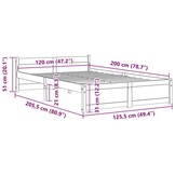 vidaXL Bedframe Massief Hout 120x200 cm - 40% Korting
