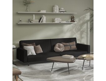 vidaXL Slaapbank 2-zits Fluweel Zwart - 40% Korting