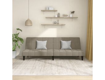 VidaXL Slaapbank 2-zits Fluweel Lichtgrijs - 40% Korting