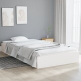 vidaXL Bedframe Massief Hout Wit 100x200cm - 65% Korting!