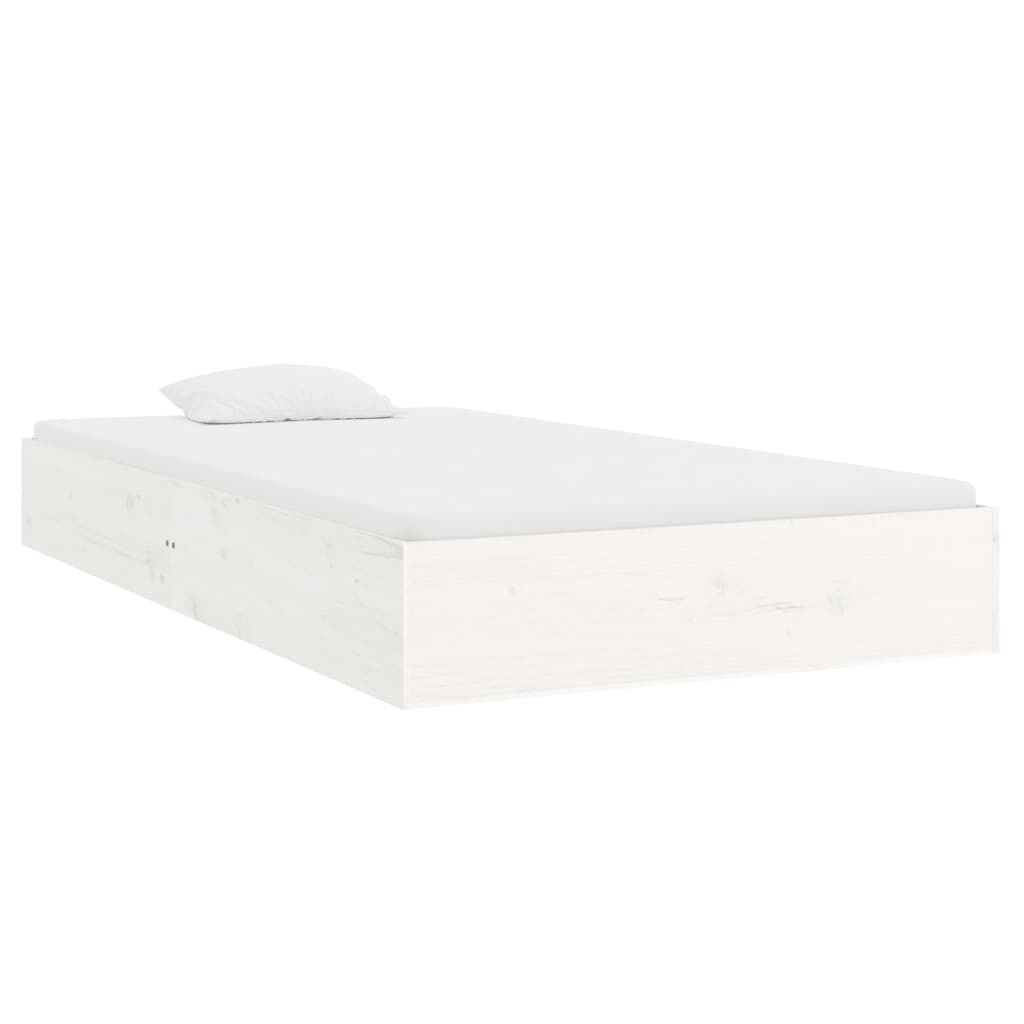 vidaXL Bedframe Massief Hout Wit 100x200cm - 65% Korting!