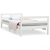 vidaXL Bedframe Grenenhout Wit 90x200 cm - 60% Korting!