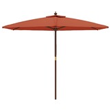 vidaXL Parasol Terracotta - 56% Korting! Houten Paal 299x240cm