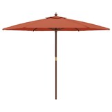 vidaXL Parasol Terracotta - 56% Korting! Houten Paal 299x240cm