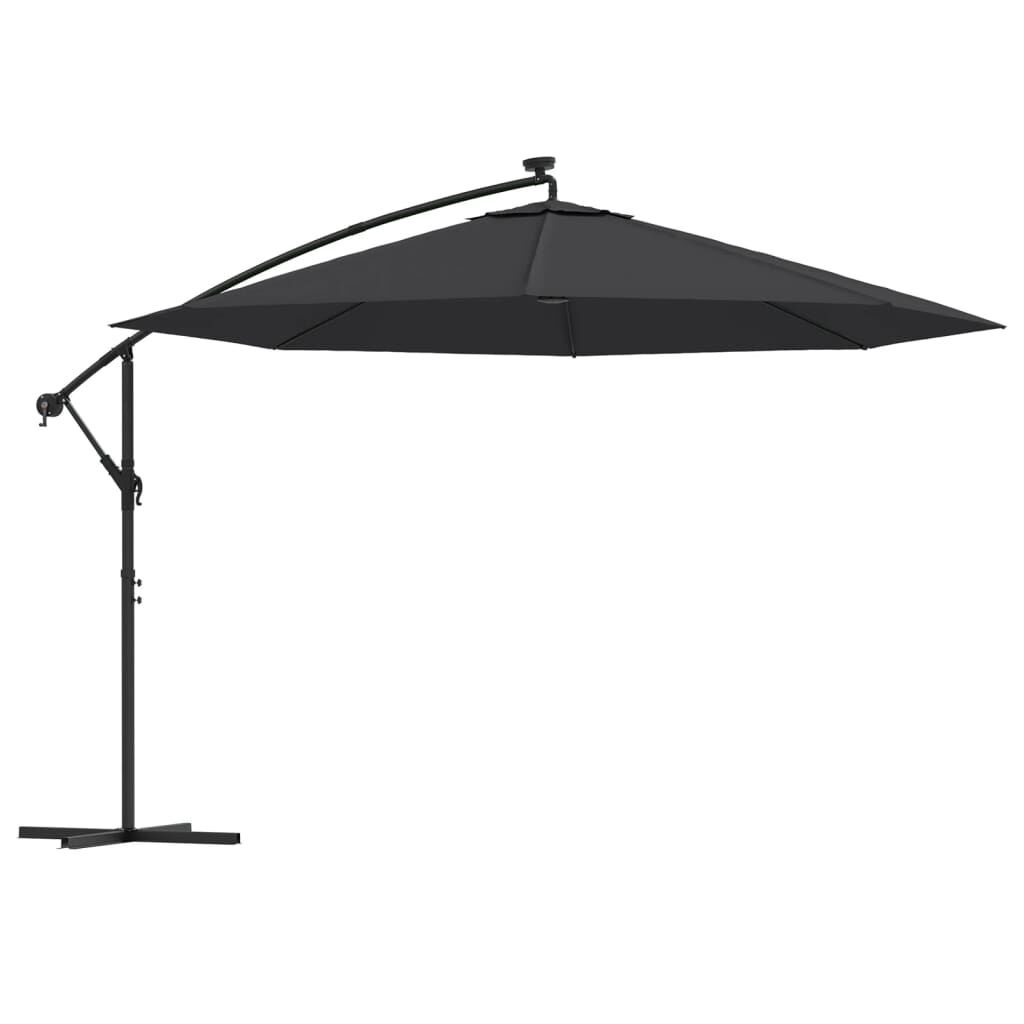 vidaXL Zweefparasol 350cm Zwart met LED - 70% Korting!