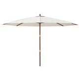 vidaXL Parasol Hout 400x273cm Zandkleurig - 70% Korting!