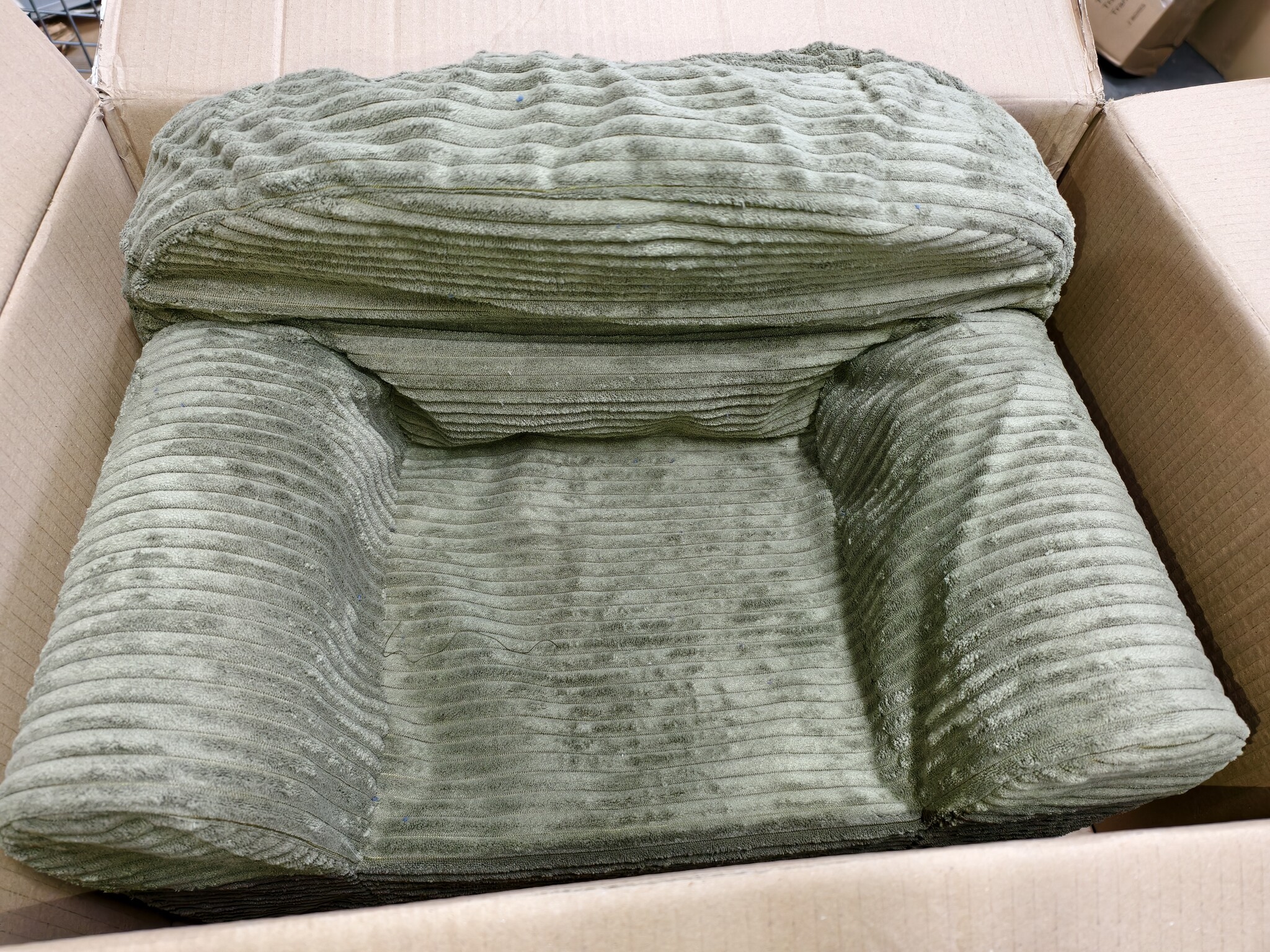 Kinderfauteuil LINCOLN - Olijfgroen Corduroy - 40% Korting