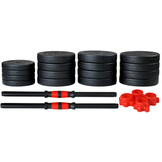 Verstelbare Halterset - 50 kg - Zwart/Rood - 40% Korting!