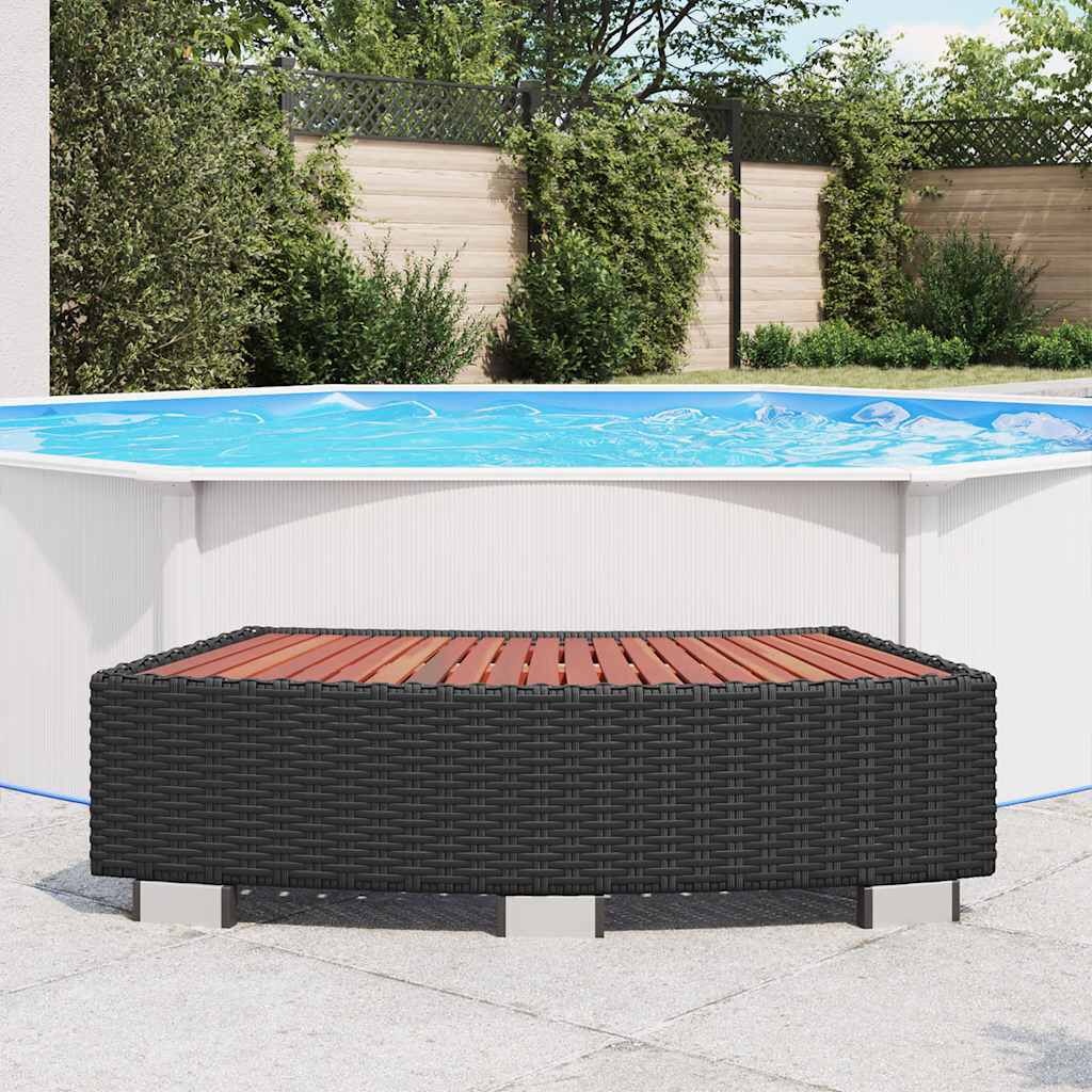 vidaXL Spatrap Poly Rattan Zwart - Nu met 61% Korting!