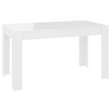 vidaXL Eettafel Hoogglans Wit 140cm - 71% Korting