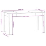 vidaXL Eettafel Hoogglans Wit 140cm - 71% Korting