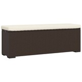 vidaXL Hocker met Kussen - Poly Rattan Bruin | 71% Korting!