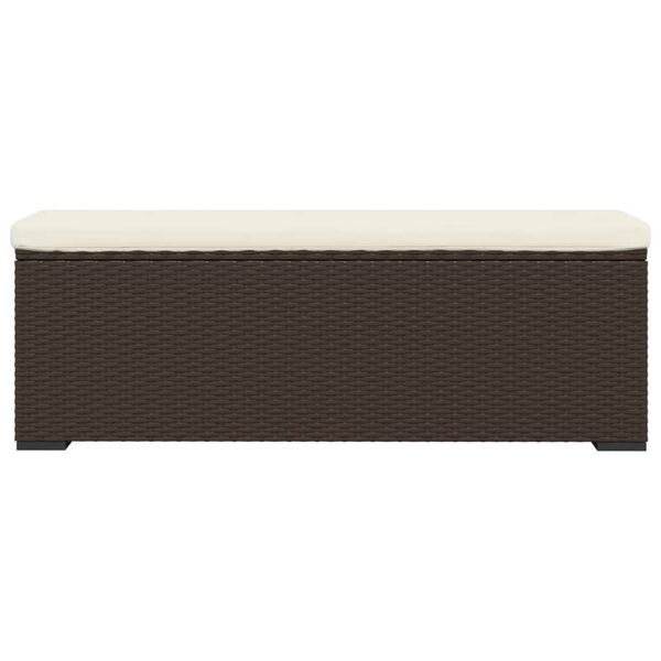 vidaXL Hocker met Kussen - Poly Rattan Bruin | 71% Korting!