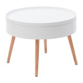 Houten Salontafel met Opbergruimte - 60x60x40 cm - Wit - 46% Korting