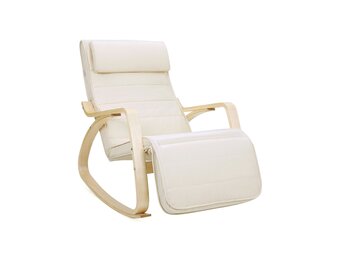 Schommelstoel Berkenhout Beige - 41% Korting