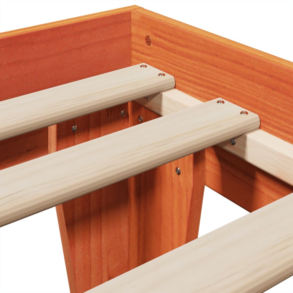 vidaXL Bedframe Grenenhout Wasbruin 75x190cm | Nu 81% Korting!