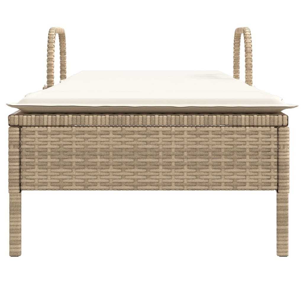 vidaXL Ligbed Poly Rattan Beige - 83% Korting!