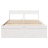 vidaXL Bedframe Massief Grenenhout Wit 140x190 cm | -60% Korting