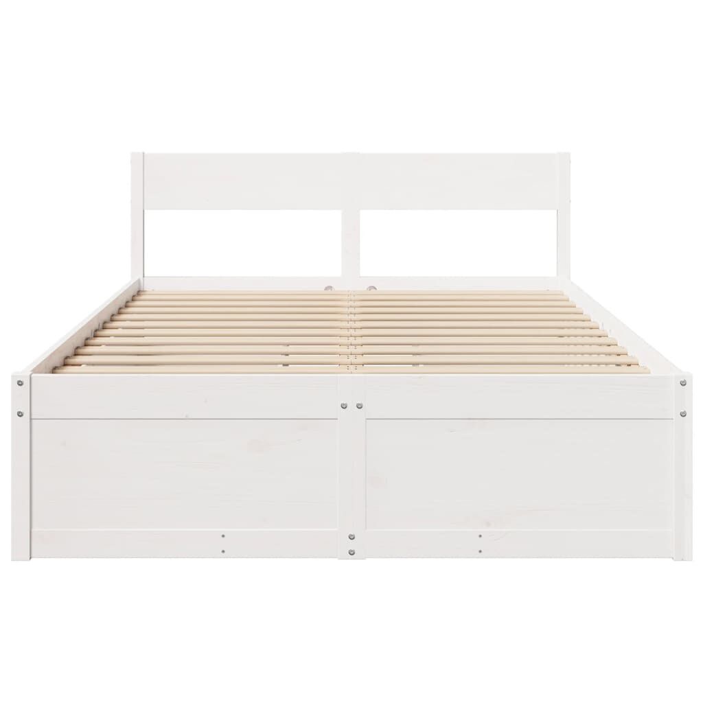 vidaXL Bedframe Massief Grenenhout Wit 140x190 cm | -60% Korting