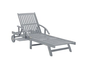 vidaXL Ligbed Massief Acaciahout Grijs - 60% Korting