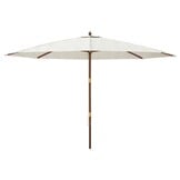 vidaXL Parasol Hout 400x273 cm Zandkleurig - 53% Korting!