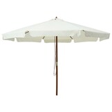 vidaXL Parasol met houten paal (330cm, zandwit) - 57% Korting!