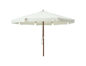 vidaXL Parasol met houten paal (330cm, zandwit) - 57% Korting!